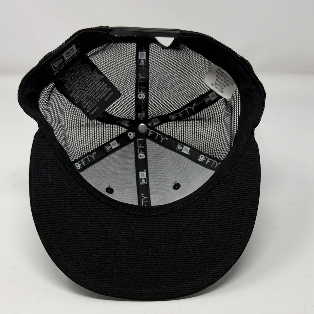 New Era 9fifty Mr. Pibb Black Snapback Hat Mesh Trucker Cap OS